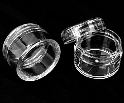 Beauticom 20G/20ML High Quality Round Clear Jars with Screw Cap Lids for Beads, Gems, Glitter, Charms, Small Arts and Crafts Items - BPA Free (Quantity: 6 Pieces)