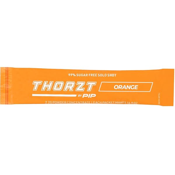 PIP THORZT ORANGE SOLO SHOTS, 50 CT, HYDRATION PACKETS, ELECTROLYTES, VITAMINS, AMINO ACIDS, SUGAR FREE