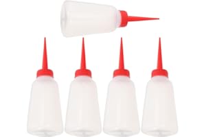 OFFIGAM 5pcs 250ml Sewing Machine Oil Dispenser Bottles Long Red Spout, Plastic Sewing Machine Oiler for DIY