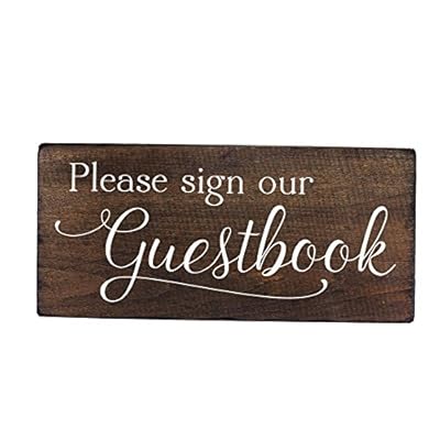 Guest Book Sign Wooden for Wedding, Cabin, Beach or Rental House by Elegant Signs 51MhKrZUEKL. SS400