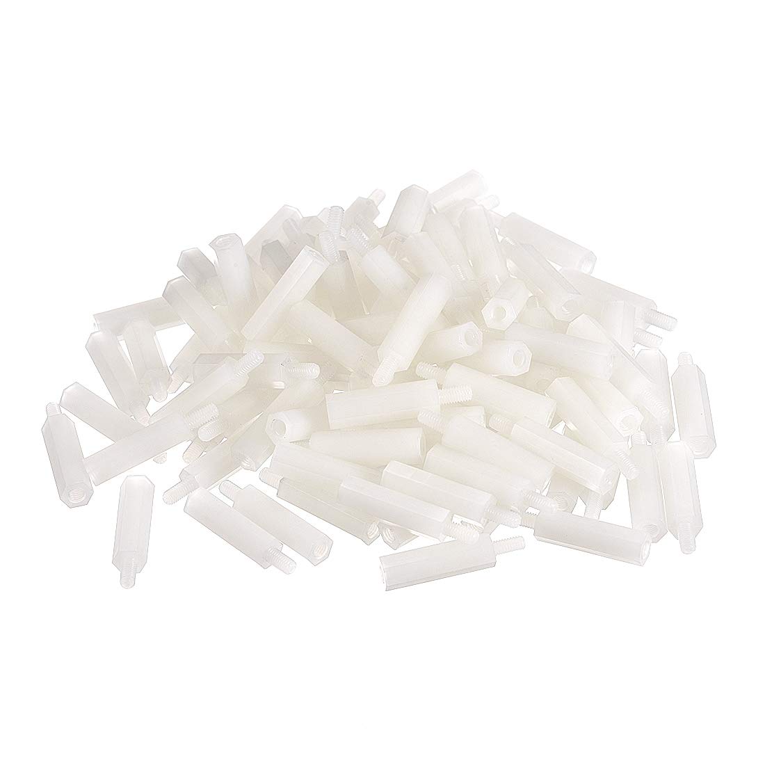 sourcing map M3 20+6mm F/M Nylon Hex Standoff Spacer Screws PCB Pillar White 100 Pcs