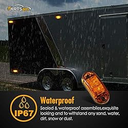 Partsam Amber Red 2.5" 2 Diode Oval LED Trailer