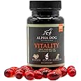 Krill Oil for Dogs - Vitality by Alpha Dog Nutrition – Reduces Dog Allergies, Itchiness, & Shedding – Promotes Healthy Skin and Coat