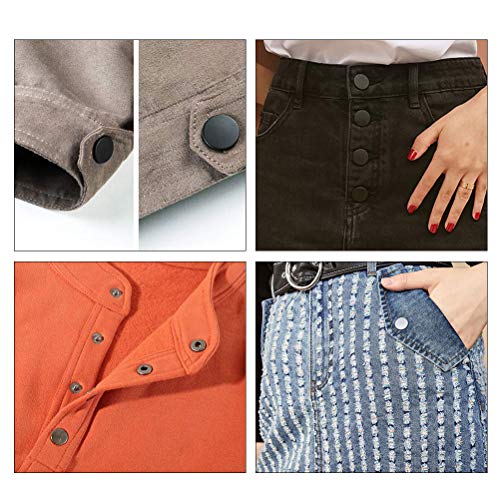 BUYGOO 120 Sets Leather Snap Fasteners Kit, Metal Button Snaps Press Studs with 4 Installation Tools, 4 Color Leather Snaps for Clothes, Jackets, Jeans Wears, Bracelets, Bags