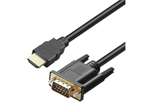 HDMI to VGA (Male to Male) Cable, ALINKER Unidirection Gold-Plated HDMI to VGA Cord Adapter 1080P Resolution Compatible with 