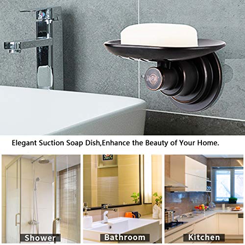 JiePai Suction Soap Dish Oil Rubbed Bronze,Super Powerful Vacuum