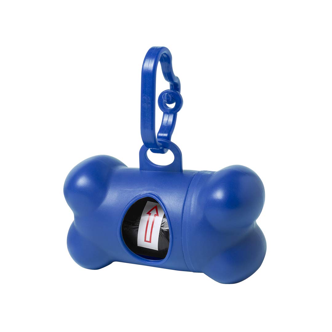 Bone Dispenser for Dogs and Pets Waste Bags – Poop Bags + 15 Bags (Blue)
