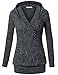 Messic Outerwear Hoodie Tops, Women's Long Sleeve Stylish Knitted Sweater V Neck Chic Pullover Hoodie,Colorful Grey M