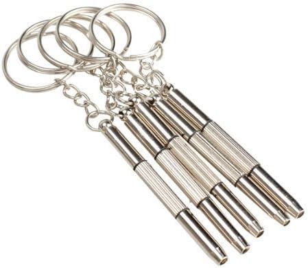 SamWay 5pcs 3 in 1 Mini Stainless Steel Multifunction Screwdriver Keychain Optical/Glasses/Eyeglass Frames/Sunglasses/Jewellery/Watches by CGQ