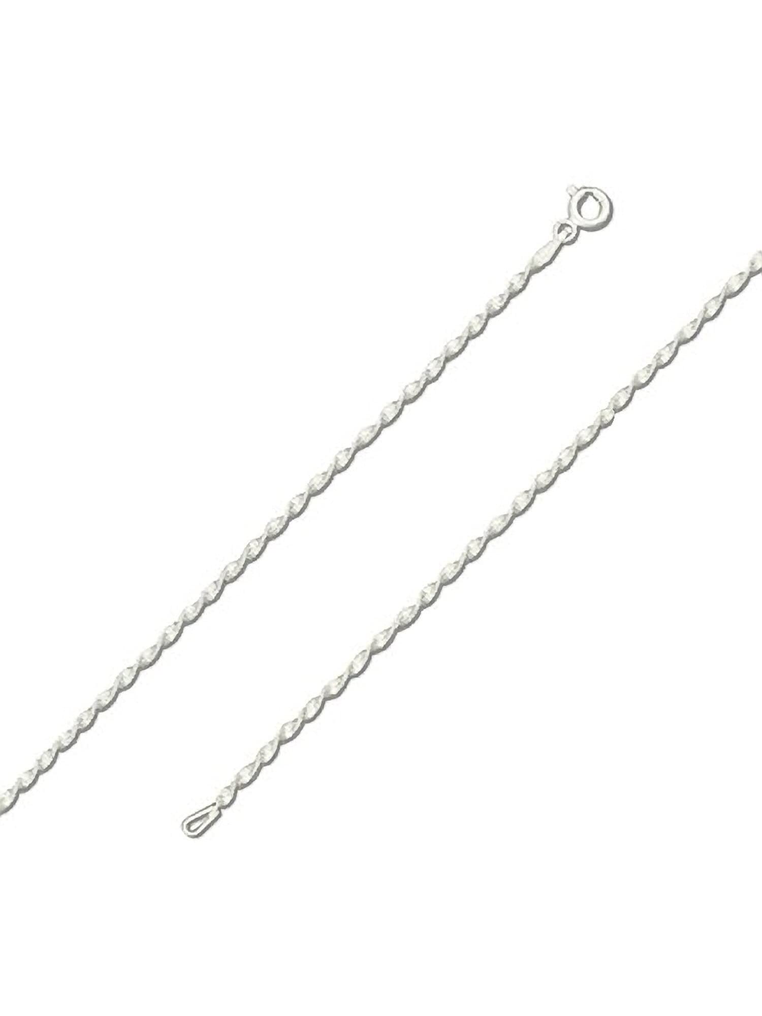 Designer Inspirations Boutique 9.5 Inch Twisted Magic Solid Knit Singapore/Rope Chain Sterling Silver Anklet/Ankle Bracelet/Ankle Chain - 925 Sterling Silver - 9.5" Inch / 24 cm - Anklets for Women