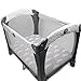 Pack N Play Playard Sheet Set - 2 Pack - Fitted, Soft Jersey Cotton Portable Crib Sheet - Baby Bedding in Grey Stripes & Clouds by Mumby