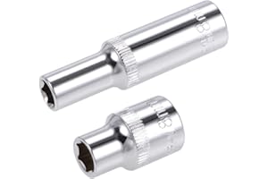 uxcell 3/8-Inch Drive by 8mm Deep and Shallow Socket Set of 2 Pcs, Cr-V, 6-Point, Metric