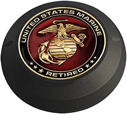 MotorDog69 Indian Black Gas Cap Coin Mount Set with Retired Marine for Chieftain, Chief Classic, Chief Vintage, Dark Horse, Roadmaster, Scout…