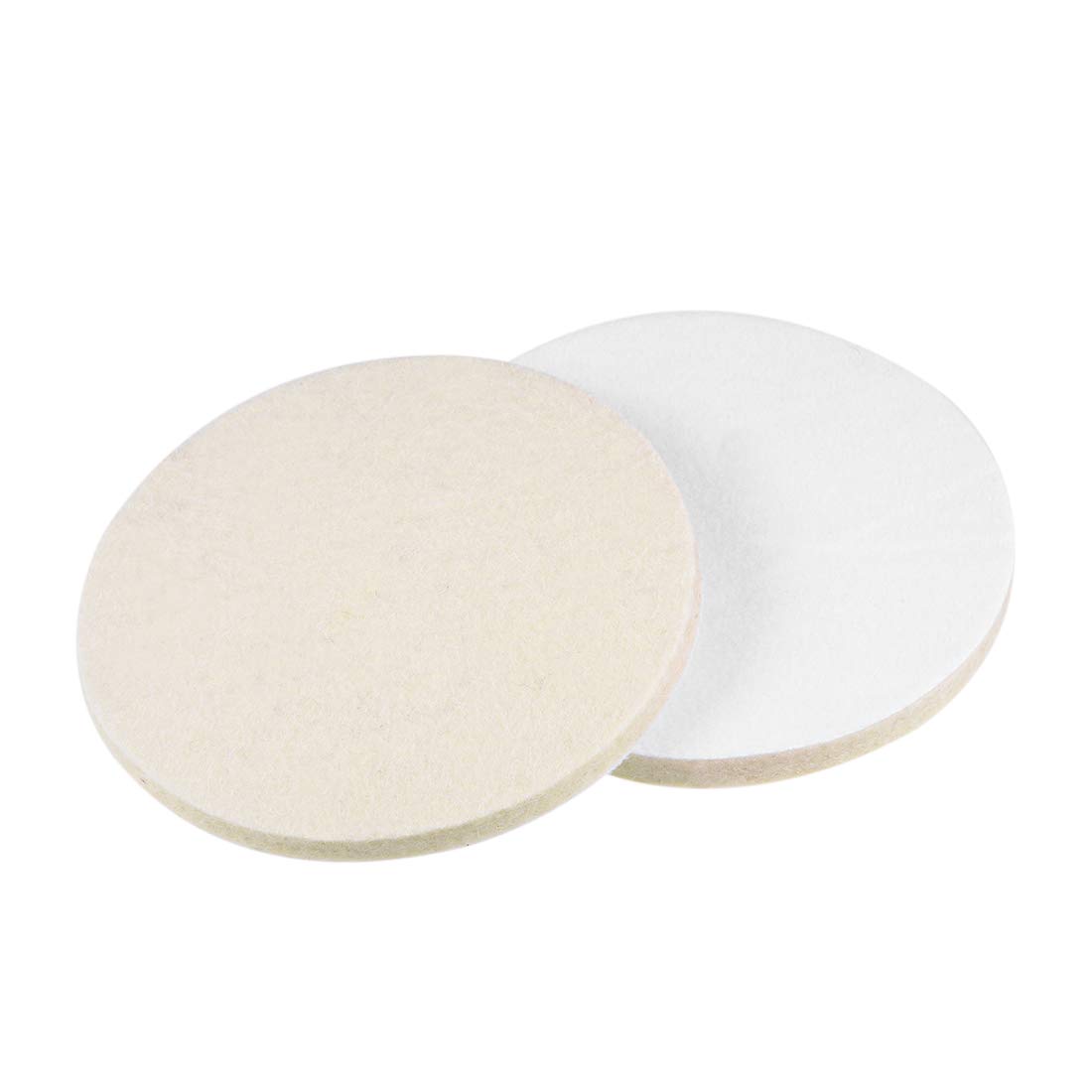 sourcing map 5 Inch Wool Felt Polishing Pad, Buffing Wheel Polish Pad, Flocking Hook & Loop Back for Random Orbital Sander 2pcs
