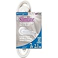 Woods Slimline 16/2 Flat Plug Extension Cord, 7ft, White, 2236