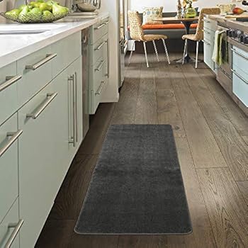 Ottomanson Softy Collection Solid Non-Slip Kitchen/Bath Rug, 20