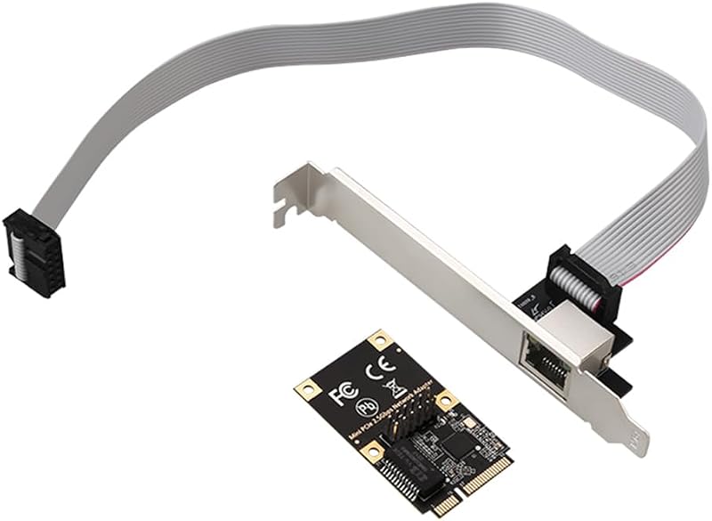 Durratou 2.5G Gigabit Mini PCIe Ethernet Network Card Desktop RJ45 LAN Adapter