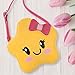 Ava & Kings Girls PU Faux Leather Purse Crossbody Handbag for Kids - Yellow Star