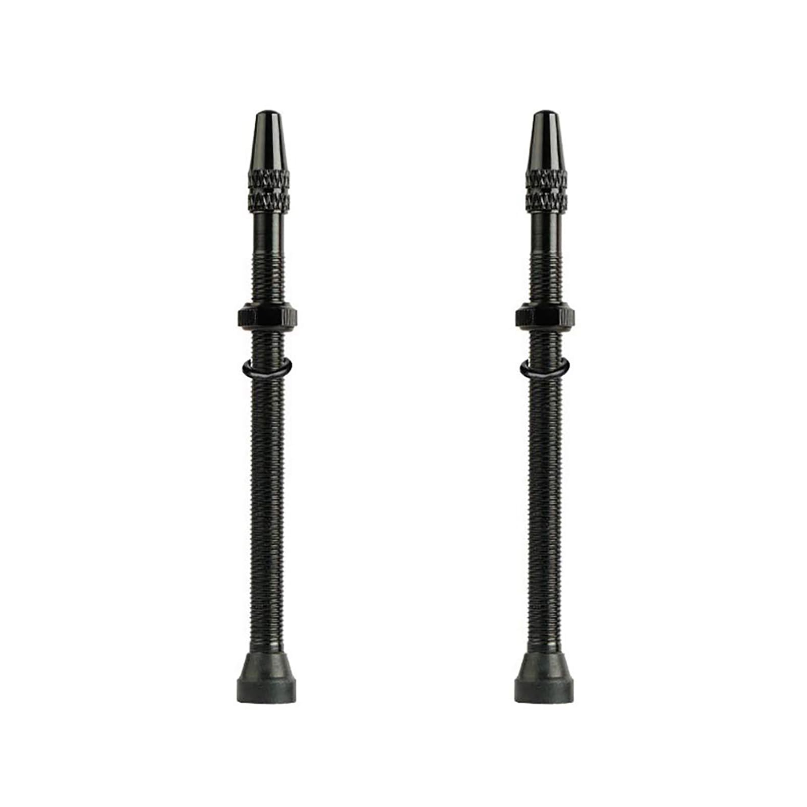 luckiner 1 Pair Bicycle Tubeless Tyre Valve, Presta Schrader Fitting, Black, Universal Valves for Road Mountain Bike, 80mm
