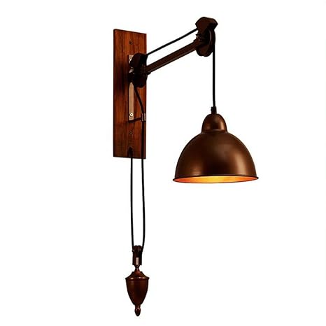 Cjh Industrielle Retro Wandlampe Industrielle Und Bergbau Moderne Eisen Spindel Flaschenzug Lampe Cafe Bar Wandleuchte Amazon De Kuche Haushalt