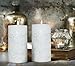LA JOLIE MUSE Pillar Candles Set 2 Silver Coated Unscented White Wedding Candle, Cotton Wick 5'' Indoor Outdoor 55hrs Each