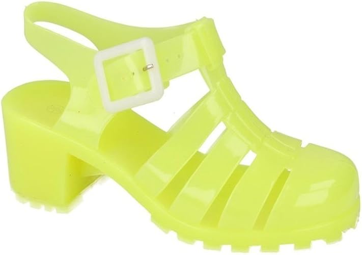 neon yellow jelly sandals