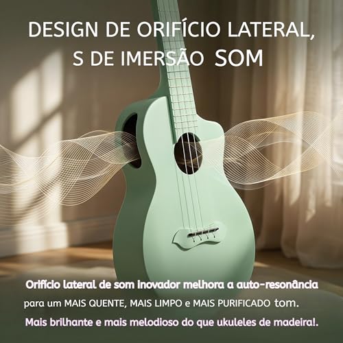 VEDO Ukulele de Concerto 23 Polegadas em Fibra de Carbono | Conjunto Completo para Viagem, Inclui Mochila, Inclui Correia, Capo e Afinador, Inclui Palhetas e Cordas