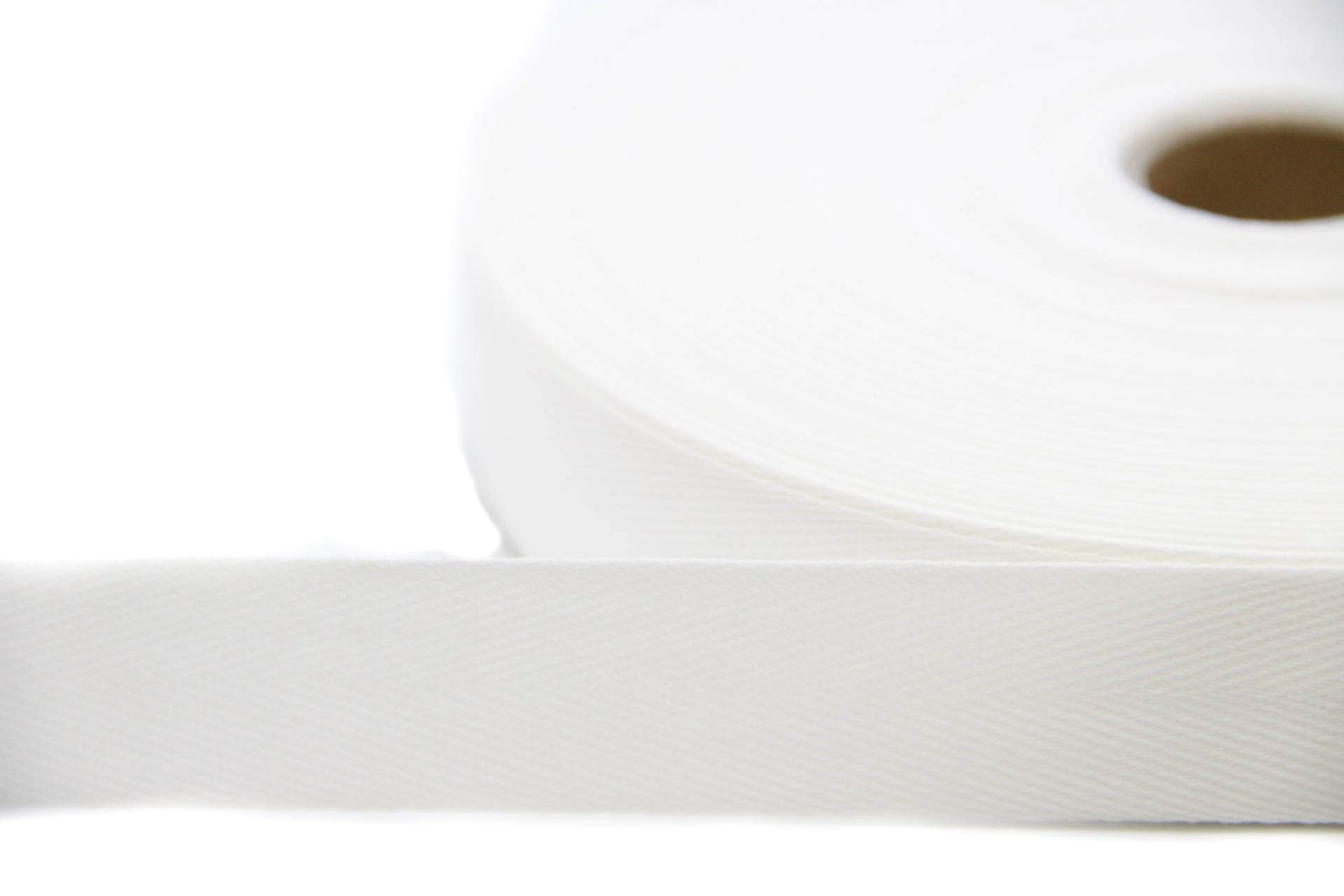nts Nähtechnik 50 m Roll Twill Tape, 84% Cotton Seam Tape (White, 3)