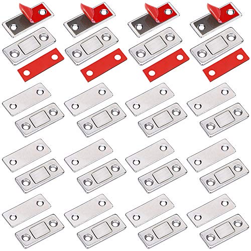 Jiayi Cabinet Door Magnets 16 Pack Ultra Thin Magnetic Door Catch Drawer Magnet Cabinet Closure for Kitchen Door Closure Magnetic Latch Closer Cupboard Closet