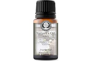 NATURE'S OIL Honey and Vanilla Fragrance Oil (15ml) for Diffusers, Soap Making, Candles, Lotion, Home Scents, Linen Spray, Bath Bombs, Slime
