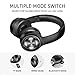 Picun P26 Bluetooth Headphones Over Ear Headset 80H Playtime Hi-Fi Stereo Wireless Headphones with Deep Bass Foldable Wired/Wireless/TF for Phone/TV Bluetooth 5.0 Wireless Earphones with Mic (Black)