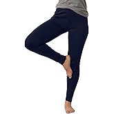 Fair Indigo Women's 100% Organic Pima Cotton Leggings Pants - Ankle Length - 26" Inseam