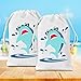 Kreatwow Shark Party Favor Bags Shark Goodie Drawstring Gift Bags for Shark Party Supplies 5 x 8 inches 10 Pack