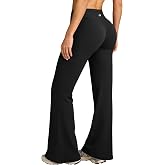 OQQ Yoga Pants Women Casual Soft Flared Leg Bottom | High Waist, Moisture Wicking, Soft Comfortable Feel, 4-Way Stretch, Yoga, Work &amp; Casual Wear