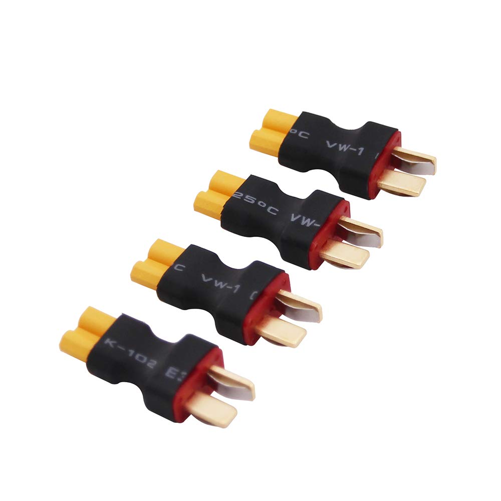 OliRC 4pcs XT30 XT-30 Female to Deans Style T-Plug Male Connector Adapter(C148-4)