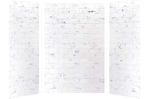 Transolid SWK483672-47 SaraMar 36-in X 48-in X 72-in Glue 3-Piece Shower Wall Kit, White Venito