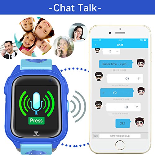 iCooLive Waterproof IP67 Kids Smart Watch Accurate GPS Tracker with FREE SIM CARD for Kid Boys Girls Smartwatch Phone watch Game watch with SOS Call Camera Electronic Learning Toys Birthday Gift