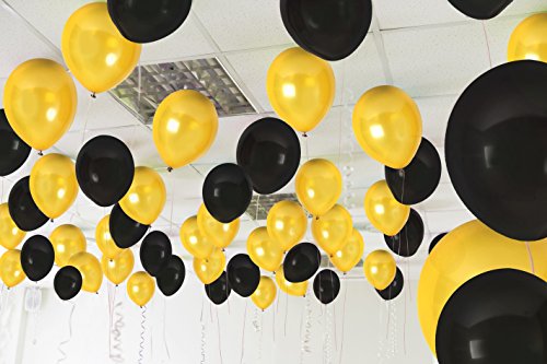 Treasures Gifted Gold Black Metallic Balloons 12 Inch Thick Import