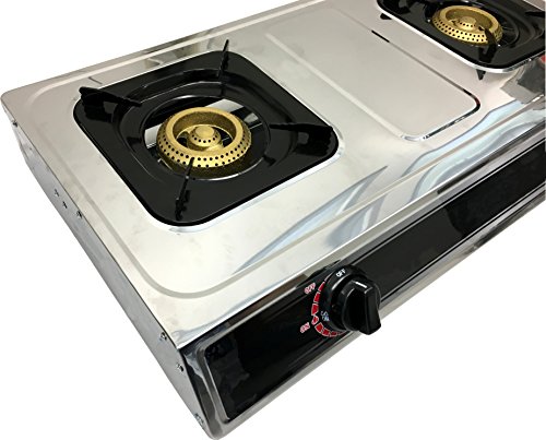 Unique Imports #1 Double Burner Stove Gas Propane Stove Cooktop Commercial Outdoor Whirlwind Burner Camp Cooking