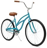 Critical Cycles Women's Beach Cruiser 1-Speed Bike, Turquoise