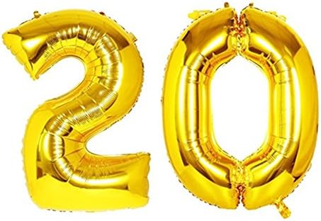 StarParty 40inch Gold Number 21st,30th,40th,50th,60th balloon Party Festival Decorations birthday wedding Anniversary coming-of-age ceremony Jumbo foil helium balloons. (40inch gold number 20)