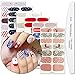 WOKOTO 6 Sheets Adhesive Nail Art Polish Sticker Strips With 1Pcs File Winter Nail Wraps Decals Manicure Kits For Christmas