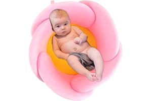 SZCQ Baby Bath Lotus Cushion Sink Bather Petal Newborn Bathtub Mat Bathing Tub Seat Support Lounger Flower Bathing Pad Non-Slip Safety Sink Insert Tub Pink