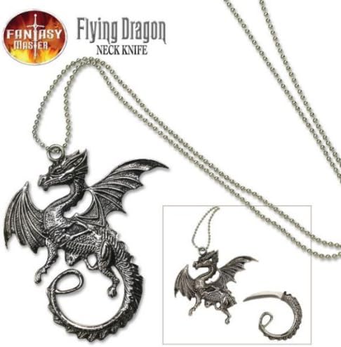 FM-426 Flying iBMpJ Dragon P2P8gfRf Neck Knife fjkio vbnjd34 ghjer46777 g789876bnmjk ghhui7wertvblk The Dragon Choker Includes a high polished silver rope style chain. 3 3jIOI 1/2" HE4s6EPaf overall dragon, 1 1/4" dagger blade. Made of zinc alloy