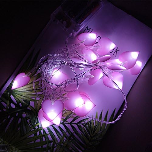LJM 20 Led Battery Powered Operated Wedding Christmas Halloween Birthday Heart Shape Lights for Bar Home Outdoor Decorations Party String Lights Kids Night Light