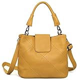Jack&Chris Designer Handbags Crossbody Bags for Women Leather Satchel Shoulder Purses, WB510 (yellow)