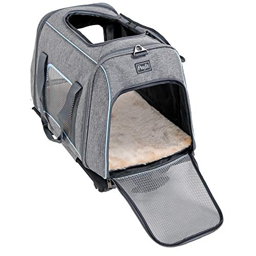 Petsfit Pet Carrier with Removable Wheels for Cats, Dogs up to 22 Pound, Cat SoftSided Carrier