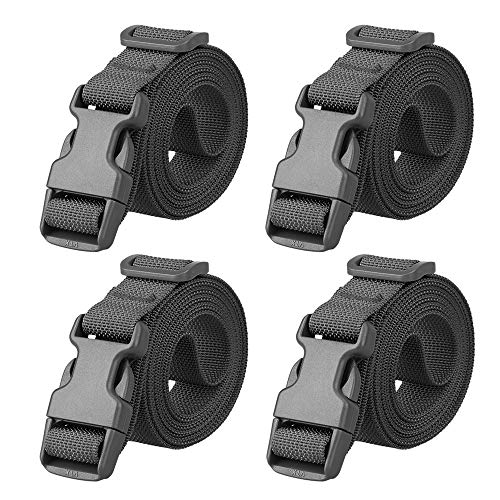 Magarrow Luggage Straps Adjustable Travel Accessories Suitcase Travel Buckle Belt Non-Slip Packing Belt (Black- 4pcs)