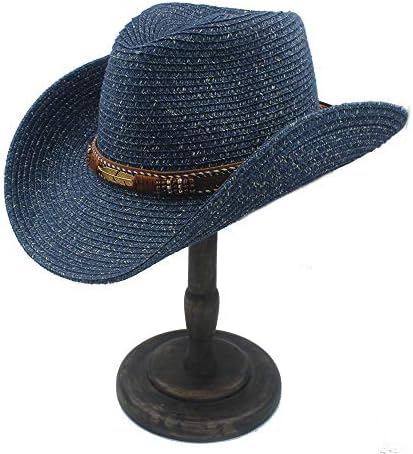 Gwanna Summer Straw Women Men Hollow Western Cowboy Hat with Fashion Leather Very Soft
