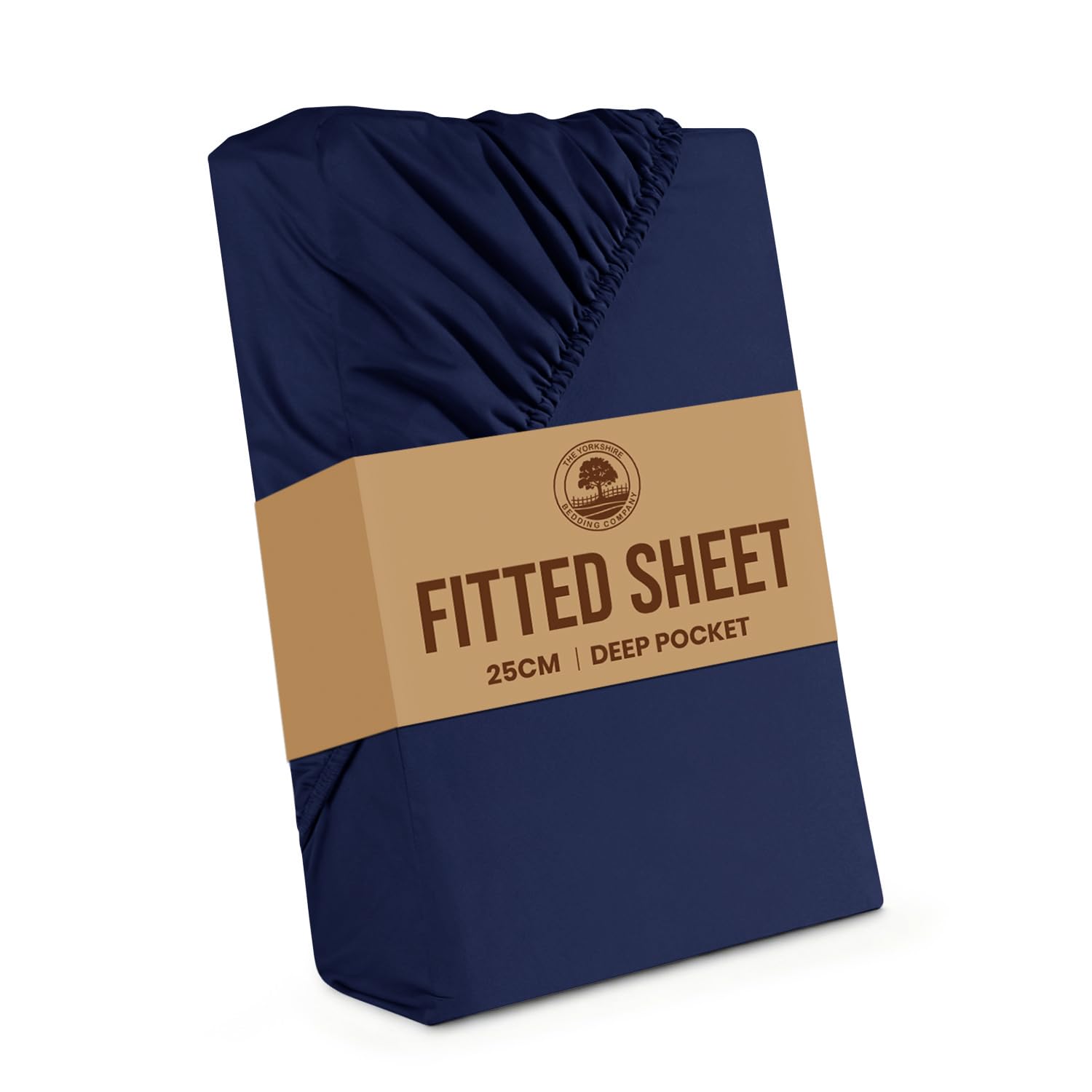 Yorkshire Bedding Deep Fitted Sheets Double Bed Sheet 25 Cm Deep Navy Bed Sheets with Elastic Corners Easy Care Soft Brushed Microfiber Breathable Shrinkage & Fade-Resistant Bedsheets